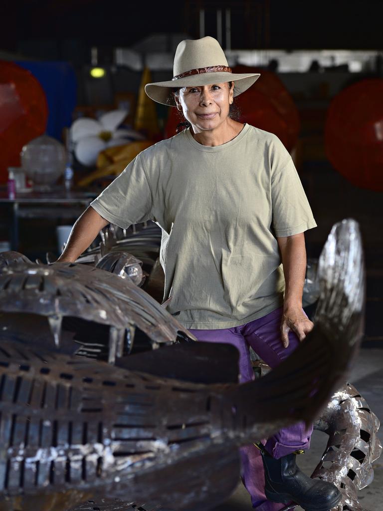 Ms Masero also created the steel crocodile sculpture now displayed at the George Brown Botanic Gardens. Picture: Franchi Michael