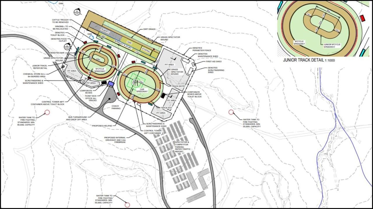 Site plan for the proposed South Burnett Adventure and Motorsport Park at Lewis Duff Road, Ballogie. Photo credit: South Burnett Regional Council agenda