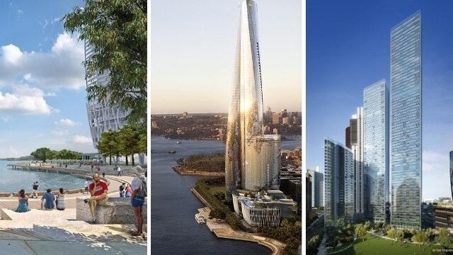 Coming soon: Barangaroo's new Sydney Harbour Cove, the towering Crown Casino and Resort and One Sydney Harbour, the Renzo Piano-designed luxury towers. (Artist's impressions)