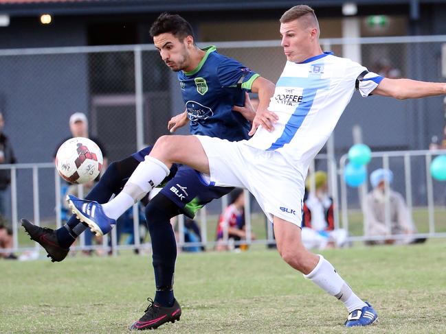 Sebastian Burich (left) in action for Murwillumbah in 2016. Picture: Richard Gosling