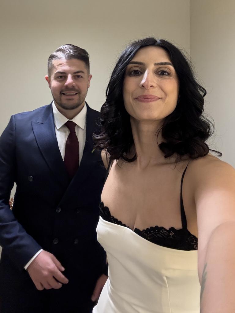Basak, 33, opted for a Because Of Alice tailored bustier maxi dress with Gucci Horsebit Leather Slingback Pumps. Picture: SWNS