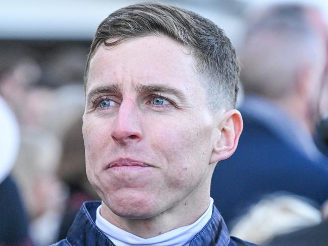 Damian Lane after It'sourtime won the Santa Ana Lane Sprint Series Final at Flemington Racecourse on July 06, 2024 in Flemington, Australia. (Photo by Reg Ryan/Racing Photos via Getty Images)