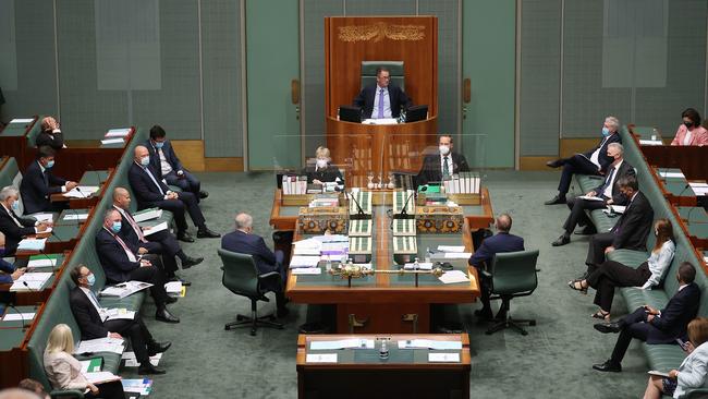 Question Time at Parliament House in Canberra, with the Morrison government‘s Religious Discrimination Bill at the centre of debate. Picture: NCA Newswire/Gary Ramage