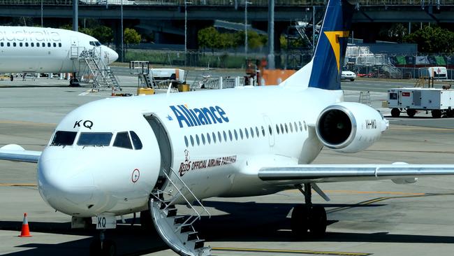 A Virgin Australia flight, operated by Alliance Airlines, was forced to turn back to Brisbane on its flight to Adelaide. Picture: David Clark