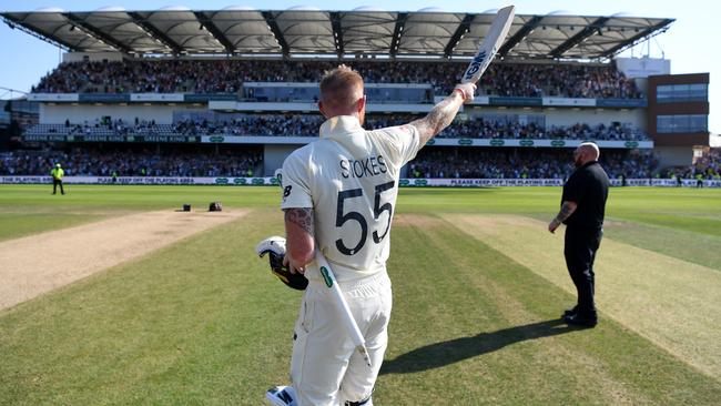 Ben Stokes salutes the crowd after the third Test. Picture: Getty Images