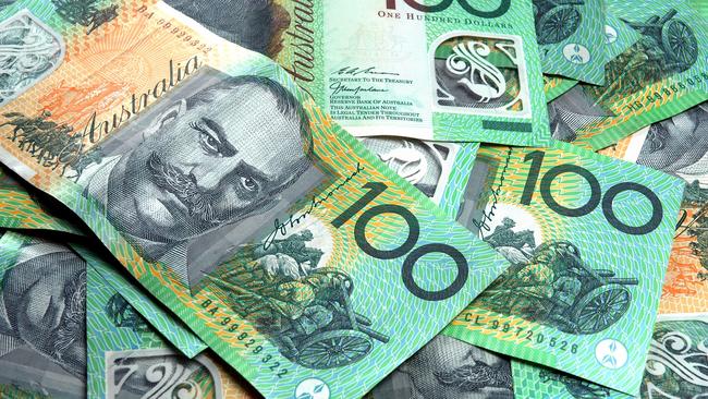 Lots of Australian 100 dollar notes. Australian money cash generic