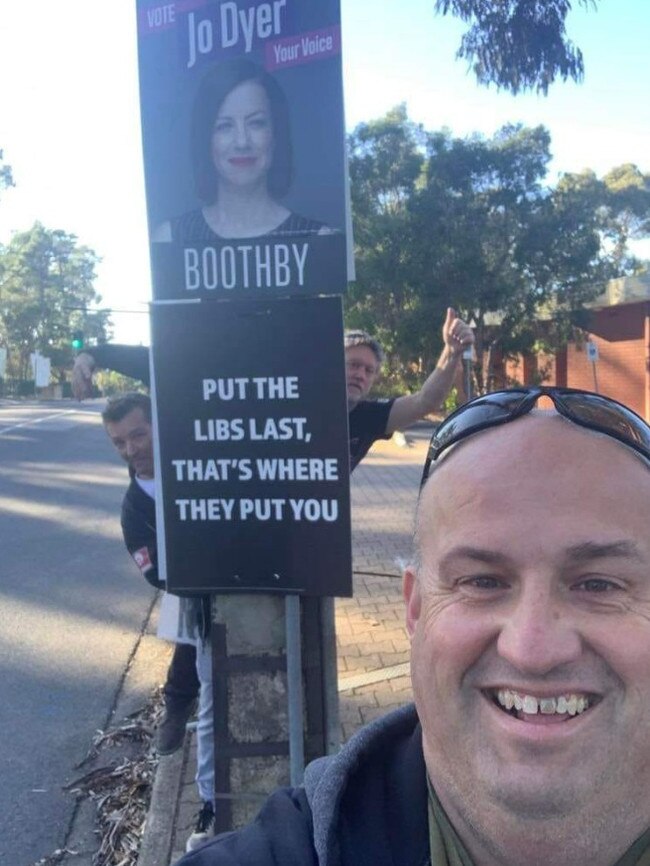 CFMEU official Rebel Hanlon campaigned with Labor in South Australia. Picture: Supplied