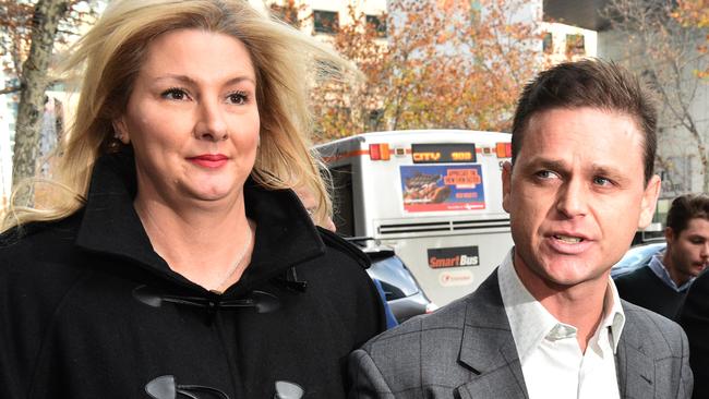 Danny Nikolic with his partner outside the Supreme Court. Picture: AAP