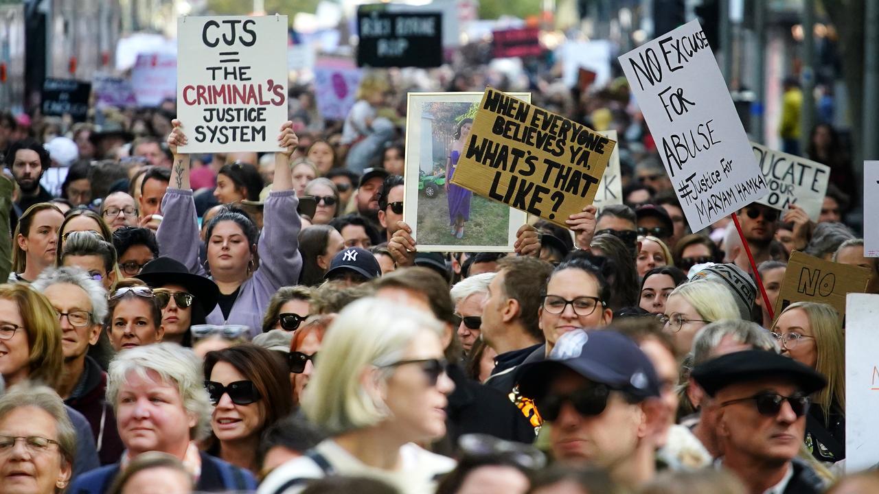 Thousands took to the streets in Melbourne to take part in the 'No More!' National Rally Against Violence in Melbourne. Picture: NCA NewsWire / Luis Enrique Ascui