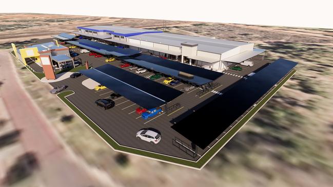 An artist’s impression of the proposed Dan Murphy’s business development in the new airport commercial precinct which has been knocked back by the Liquor Commission. Picture: Supplied