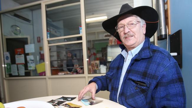 ‘Cowboy’ shares his story from the warmth of the Outpost. Picture: Alan Barber