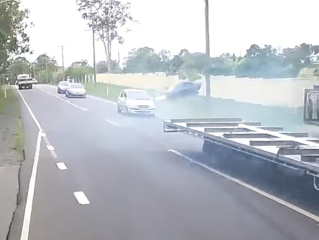 The driver veered across the road. Picture: Dashcam Owners Australia