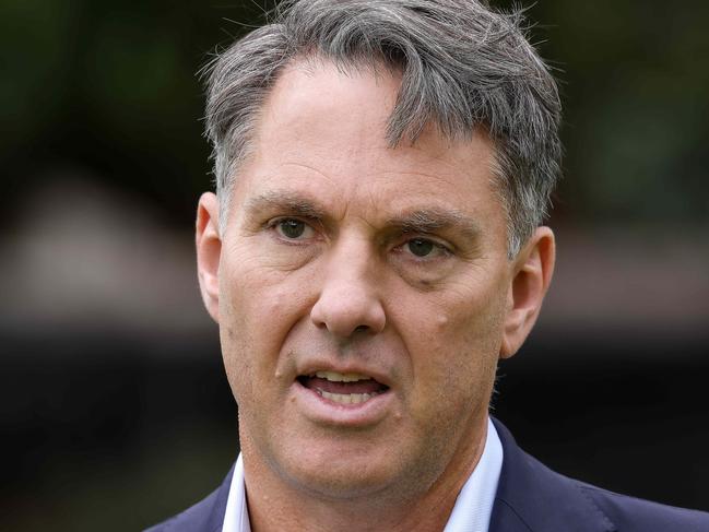 MELBOURNE, AUSTRALIA - NewsWire Photos 09 APRIL 2022 :  Federal Labor MP Richard Marles gives a doorstop in Parkville, urging the Federal Government to call the election. Picture : NCA NewsWire / Ian Currie