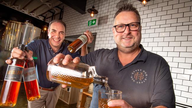 Gypsy Hub’s Anthony Palmer and Craft and Co owner Paul Baggio. Picture: Tony Gough