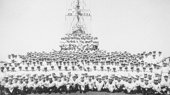 The crew of the HMAS Sydney after successful action against the Italian cruiser Bartolemeo Calleoni. Picture: Supplied / Australian War Memorial