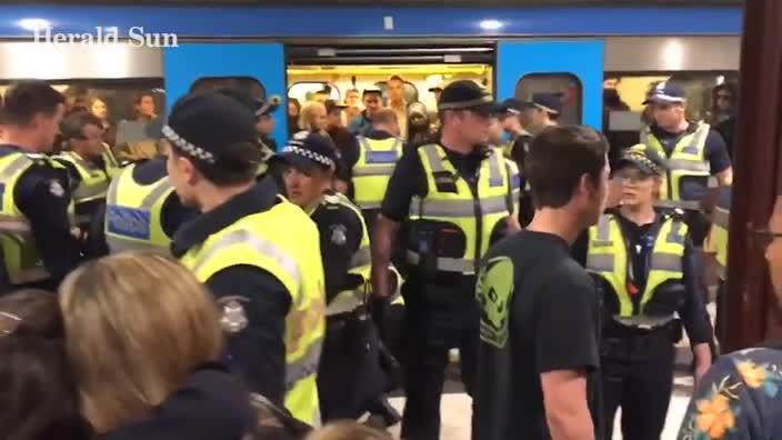 Flinders St Station erupts