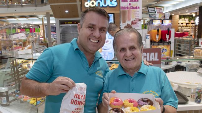 John and Con Scopas from Royal Donuts at Westfield Knox. Picture: Andy Brownbill