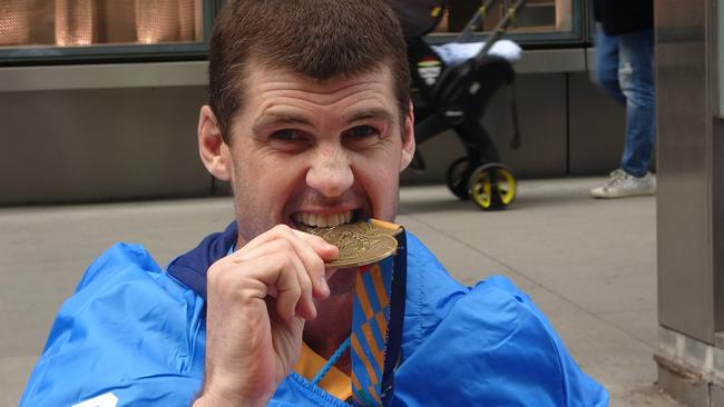 Jonathan Brown after completing the New York City Marathon. Picture: Nova100