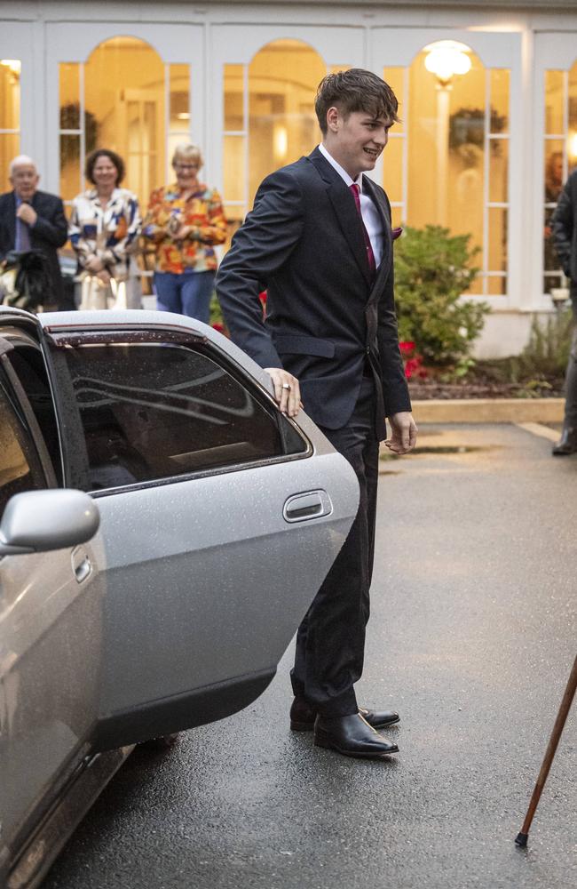 Brodie Butlin arrives at Toowoomba Flexi School formal at Burke and Wills Hotel, Thursday, October 10, 2024. Picture: Kevin Farmer