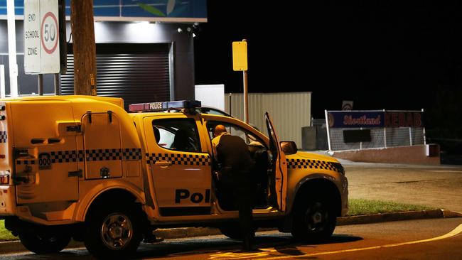 The scene of the alleged stabbing at the Metro Service Station on Sandgate Road, Shortland. Picture by Peter Lorimer.