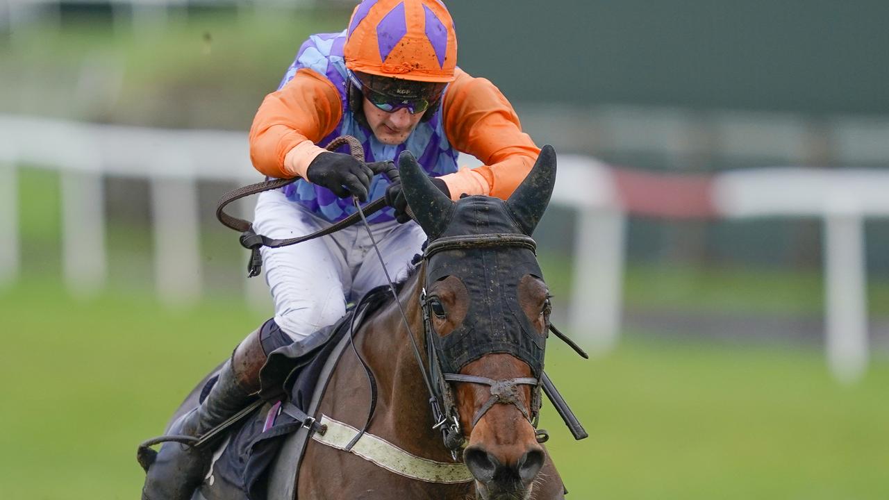 PLUMPTON, ENGLAND - JANUARY 03: James Best riding Brown Bullet clear the last to win The Sky Sports Racing On Sky 415 Novices' Hurdle at Plumpton Racecourse on January 03, 2021 in Plumpton, England. Due to the Coronavirus pandemic, owners along with the paying public will not be allowed to attend the meeting. (Photo by Alan Crowhurst/Getty Images)