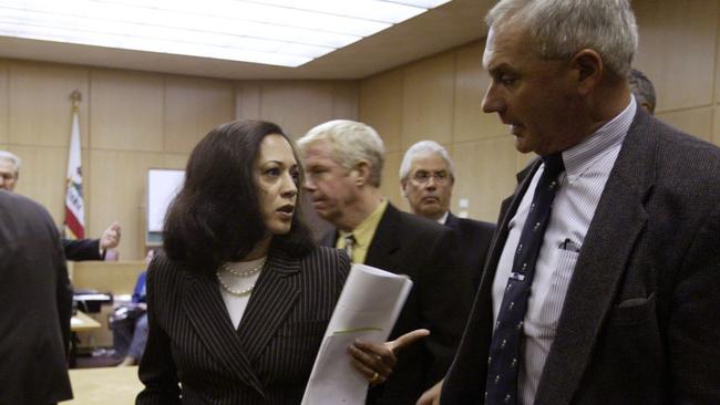 San Francisco District Attorney Kamala Harris in court in 2004. Picture: Paul Chinn/ The San Francisco Chronicle / Getty Images