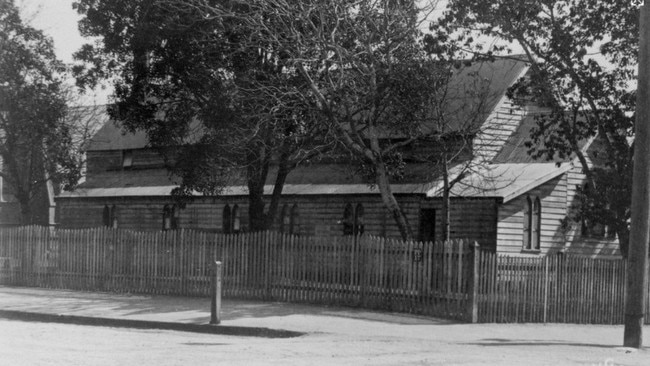 St Paul’s Church of England, Adelaide Street, Maryborough, ca. 1870. A spiritual cornerstone for the community, showcasing Victorian Gothic architectural influence. Source: Maryborough Wide Bay &amp; Burnett Historical Society Inc.