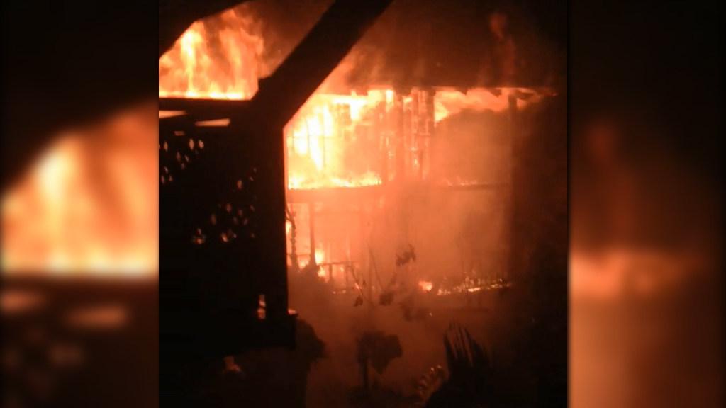 Fire engulfs house in Cairns