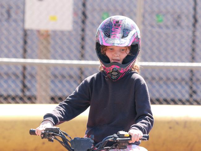 Satine Peterson, 10, enjoying the third and final day of the Royal Darwin Show. Picture: Glenn Campbell