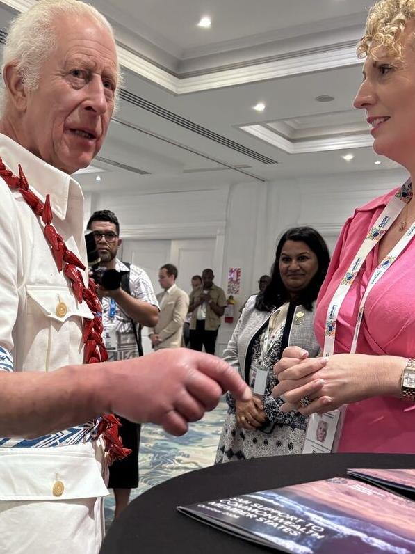 King Charles with Chamber Queensland boss Heidi Cooper (right) at CHOGM.