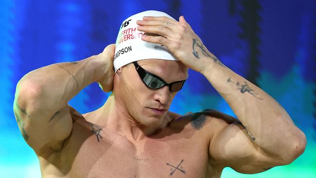 The popstar’s swimming comeback is over. (Photo by Quinn Rooney/Getty Images)