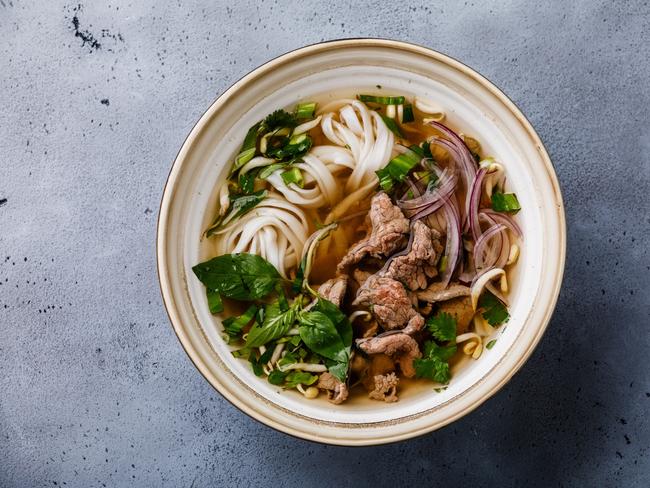 Pho bo Vietnamese soup.