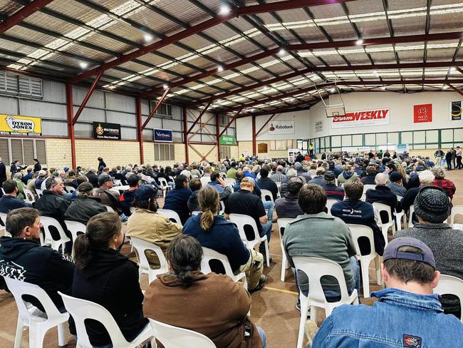 Hundreds of farmers and landowners packed a town hall for the public meeting about the new heritage laws. Picture: Facebook