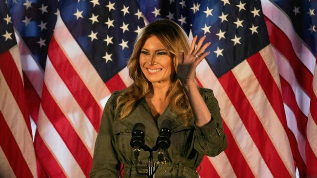 First Lady Melania Trump at a Make America Great Again event in Atglen, Pennsylvania, on Tuesday. Picture: AFP