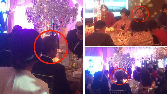 Bill Shorten (circled, left, bottom right) attends the wedding of the daughter of Huang Xiangmo (circled, top right) at the Shangri-La Hotel in Sydney in 2016.