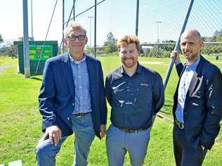 Inspecting the Albert Park baseball facility today were (from left) Major League Baseball‚Äôs Murray ‚Äòfield guru‚Äô Cook with Lismore City Council‚Äôs Tourism and Events Manager Mitch Lowe and Baseball Australia's Justin Drew.