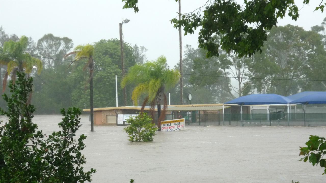 Flood waters rage around the Kandanga swimming pool in 2013. The pool is no stranger to water woes of the region, but still manages to provide a recreational place for local residents during warmer and less wet weather.