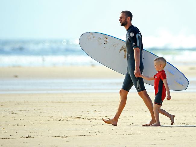 Holiday goers enjoy the weather at Torquay. Picture: Mark Stewart