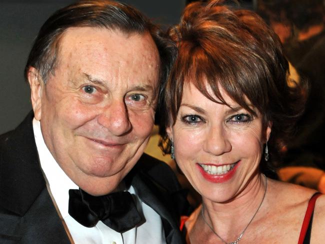 Barry Humphries and Kathy Lette, pictured in 2011. Picture: Mike Keating