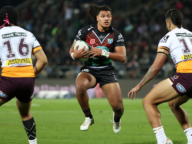 Demitric Vaimauga has seven NRL appearances from 2023-24. Picture: NRL Images