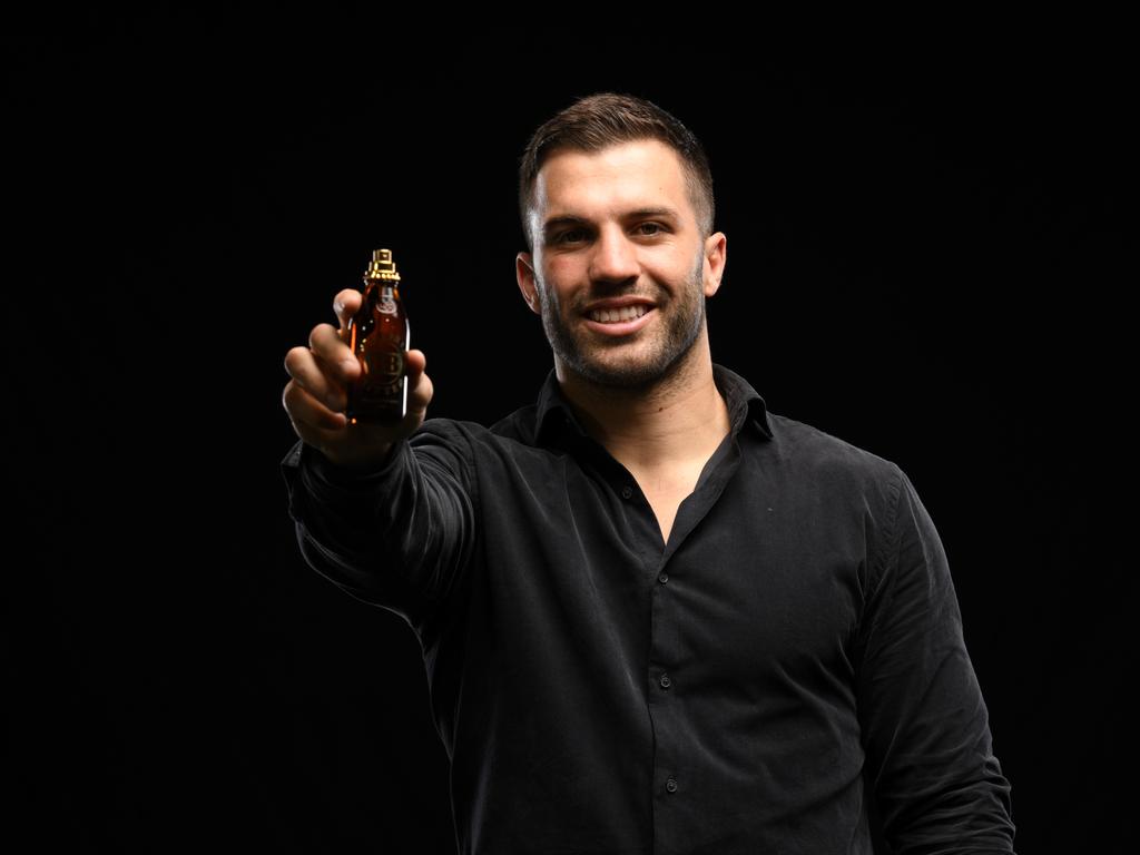 James Tedesco. of the Sydney Roosters, with the new VB fragrance, Thirst. Picture: Grant Trouville