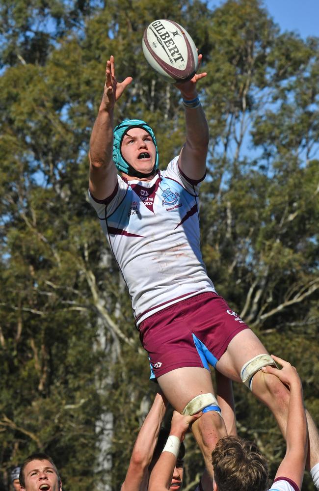 Ormiston player Angus Melville TAS First XV schoolboy rugby grand final between Ormiston College and St Columban's College. Saturday June 11, 2022. Picture, John Gass