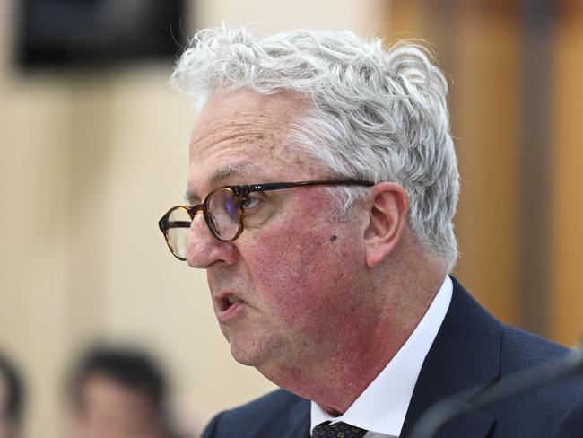 CANBERRA, Australia - NewsWire Photos - September 20, 2024: University of Sydney Vice-Chancellor and President, Professor Mark Scott appears at the second inquiry into antisemitism at universities at Parliament House in Canberra. Picture: NewsWire / Martin Ollman