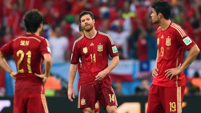 Xabi Alonso of Spain during the 2014 FIFA World Cup.