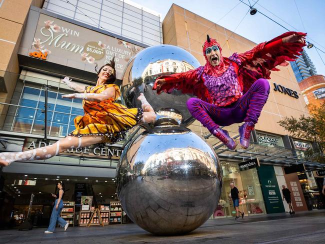 Cirque du Soleil's Luzia performers Helena Merten and Nelson Smyles in Adelaide on May 7th, 2024. Picture: Tom Huntley