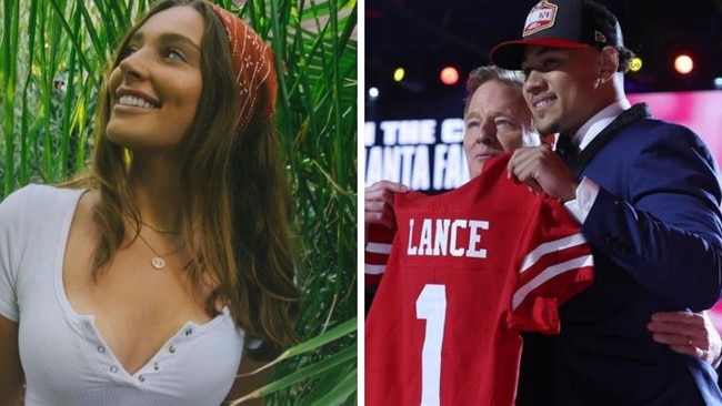 Lic Cowherd on Instagram and Trey Lance at the 2021 NFL Draft.