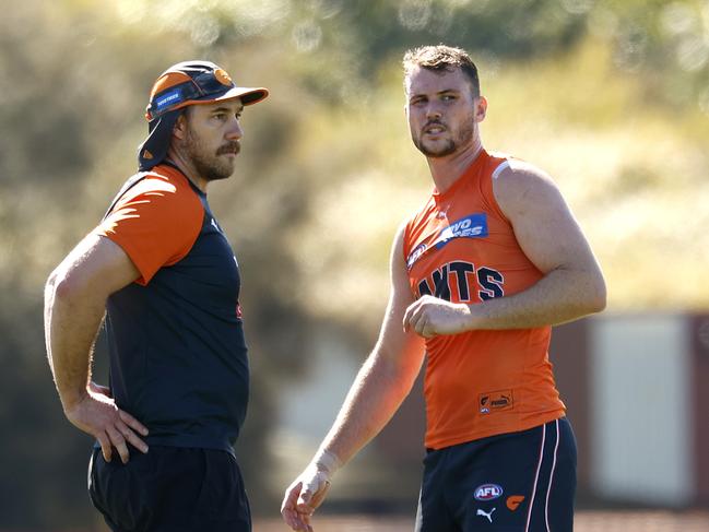 Briggs still continues to look to mentor Shane Mumford for how to always improve his game. Picture: Phil Hillyard