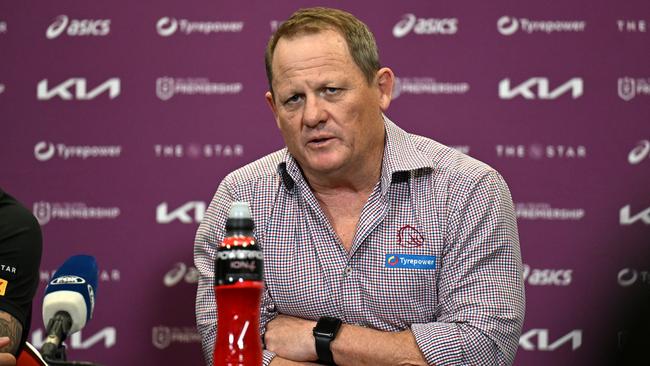 Brisbane coach Kevin Walters at the press conference after the Brisbane Broncos v Parramatta Eeels game at Suncorp Stadium. Picture: NRL Images