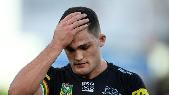 Nathan Cleary put plenty of blame on himself for the Panthers’ performance. (AAP Image/Dan Himbrechts)