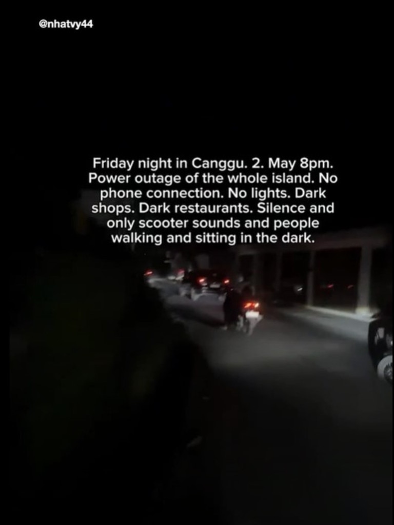 One person shared a video of the dark streets in Canggu. Picture: Instagram/natvy44